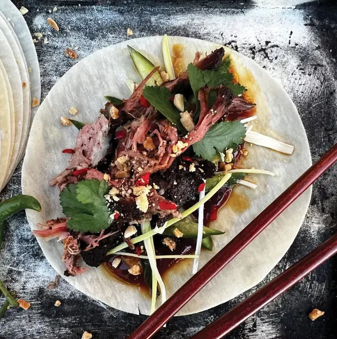 Experience an Asian twist on lamb with Gyles Foster's Mongolian Lamb Pancakes, marinated in a unique blend and served with hoisin sauce. Truly unique!