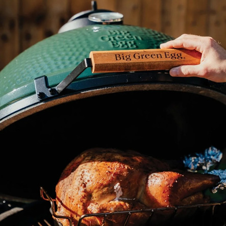 The Big Green Egg is a renowned BBQ brand known for its versatile ceramic cookers.