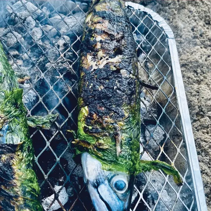 BBQ Mackerel with Sea Lettuce