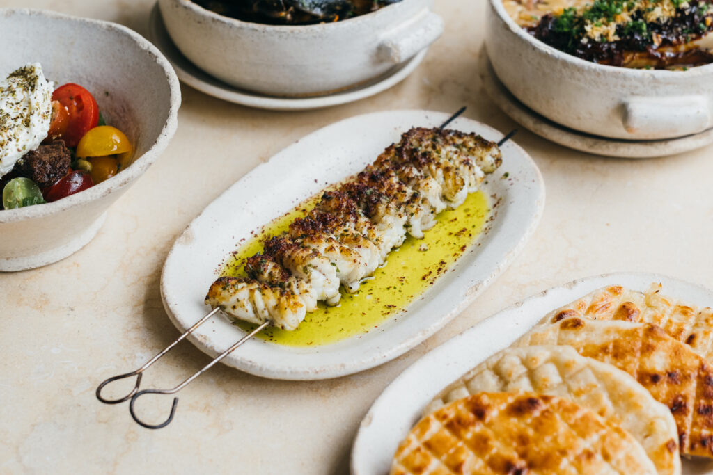 Situated upstairs from David Carter’s Agora restaurant in Borough Market is OMA, its premium counterpart.