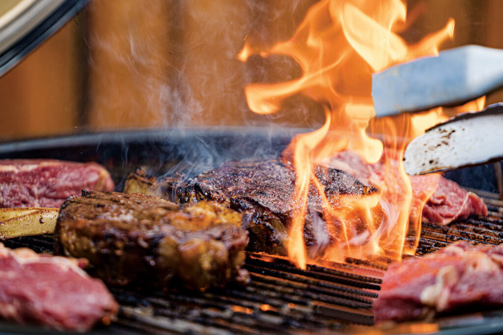 Founder of Lo & Slo, creating fire food and award-winning sauces and seasonings, Emily McCorkell takes the temperature of your beef steaks on the grill, from blue to – don’t tell chef – well done.